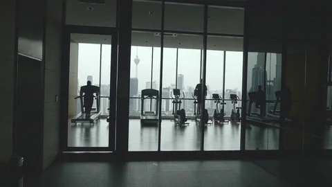 People Exercising in Gym Stock Footage 85492210