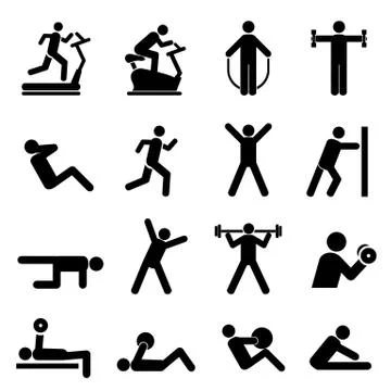People exercising Stock Illustration