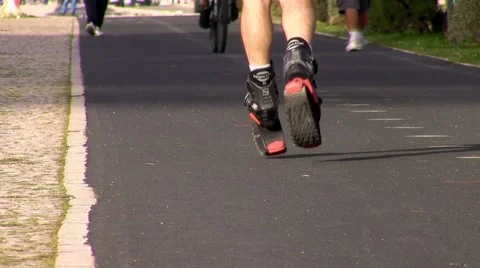 People exercising outdoors Stock Footage 48635868
