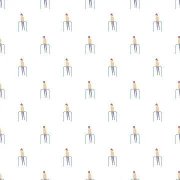 People exercising on parallel bars seamless pattern Stock Illustration