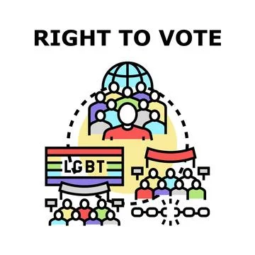 People exercising universal right to vote for equality Stock Illustration