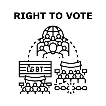 People exercising universal right to vote for equality Stock Illustration