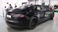 People at exhibition of electric cars. Tesla electromobile HD Footage