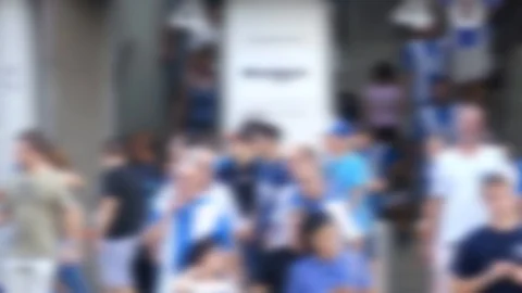 People Exit Stadium Blury Faces Stock Footage 99493409