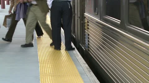 People exiting a commuter train Video stock 10775187
