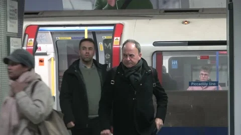 People Exiting A Platform In The London Underground Stock Footage 154151494