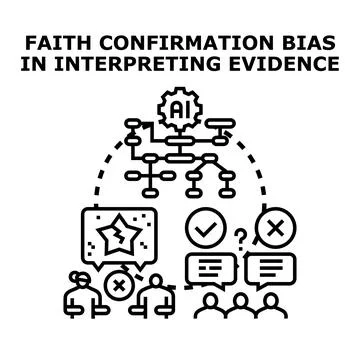 People experiencing confirmation bias interpreting digital evidence Stock Illustration