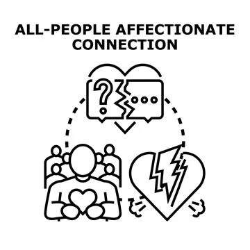 People experiencing connection problems and relationship emotional challenges Stock Illustration
