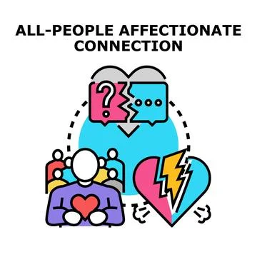 People experiencing connection problems and relationship emotional challenges Stock Illustration