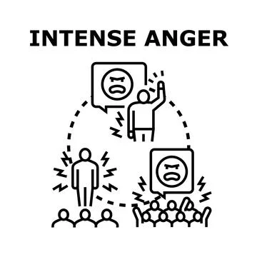 People experiencing intense anger spreading emotions Stock Illustration