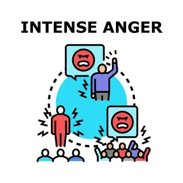 People experiencing intense anger spreading emotions Stock Illustration