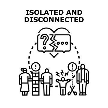 People experiencing isolation and disconnection social problems 스톡 일러스트