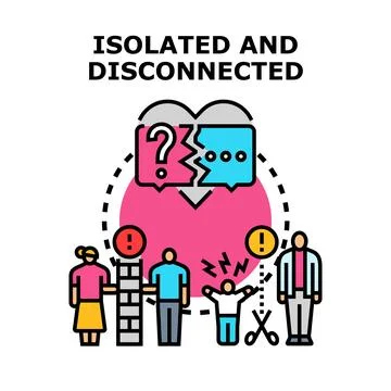 People experiencing isolation and disconnection social problems Stock Illustration