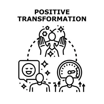 People experiencing positive transformation and personal growth Stock Illustration