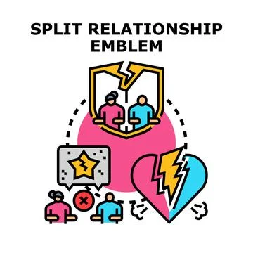 People experiencing relationship breakdown and emotional separation Stock Illustration