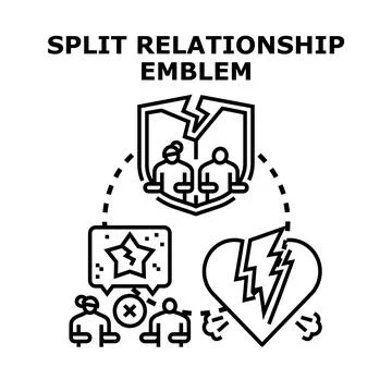 People experiencing relationship breakdown and emotional separation Stock Illustration
