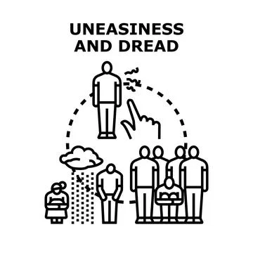 People experiencing uneasiness and dread concept vector Illustrazione stock