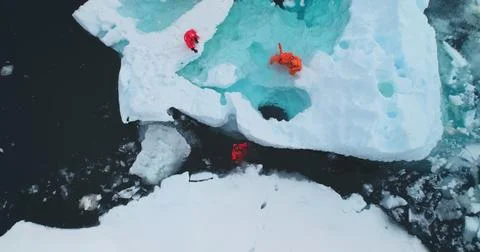 People explore global warming issue in Antarctica Stock Photos