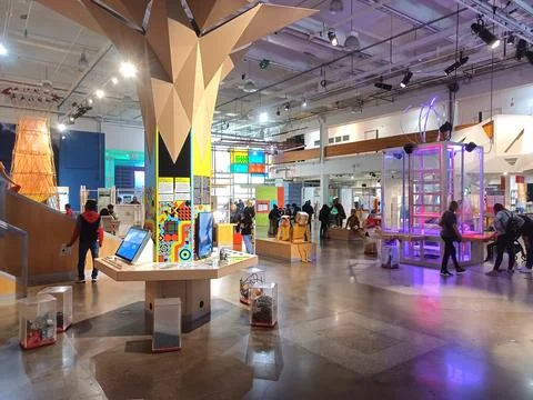 People explore the Ontario Science Centre exhibits Stock Photos