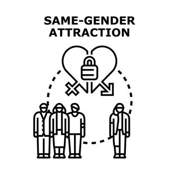 People exploring same gender attraction concept illustration Stockillustratie