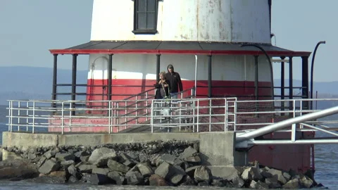 People Exploring The Tarrytown Light New York Stock Footage 150632798