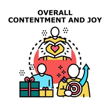 People expressing joy, contentment, and achieving goals Stock Illustration