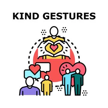 People expressing kindness and support gestures for community Stock Illustration
