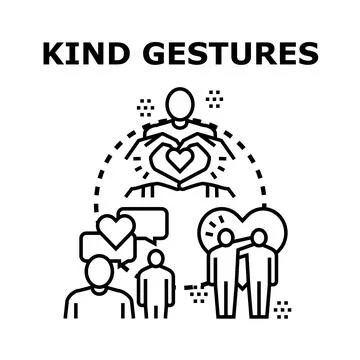 People expressing kindness and support gestures for community Stock Illustration