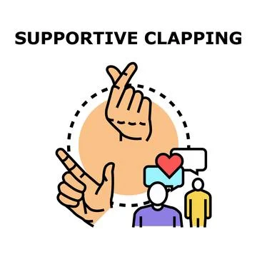 People expressing support and appreciation gestures Stock Illustration