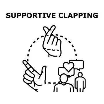 People expressing support and appreciation gestures Stock Illustration