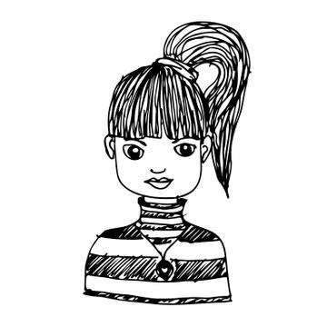 People face hand draw Stock Illustration