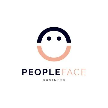 People Face Icon Logo Design Template Stock Illustration