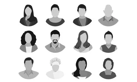 People face icon set Stock Illustration
