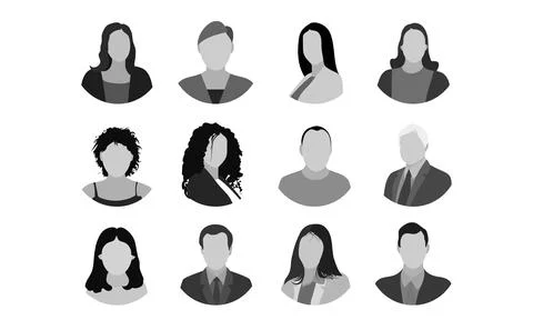 People face icon set Stock Illustration