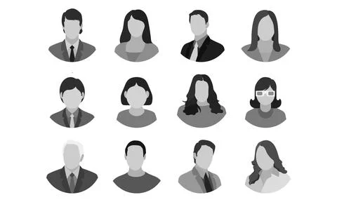 People face icon set Stock Illustration