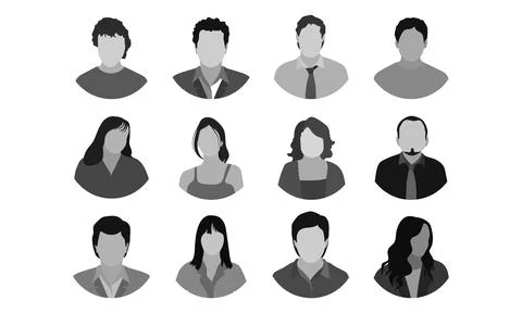 People face icon set Stock Illustration