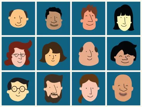People face Stock Illustration