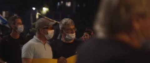 People in face masks walking to protest Stock Footage 152847255