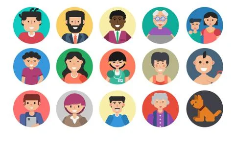 People faces avatar Stock Illustration