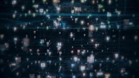People faces connection at social network in concept footage of big data with a Stock Illustration