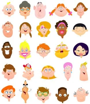 People faces Stock Illustration