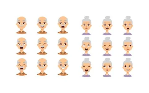 People faces vector set Stock Illustration