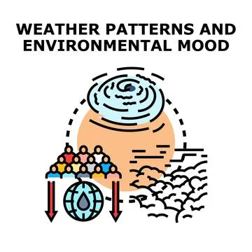 People facing climate change impacts and weather patterns Stock Illustration