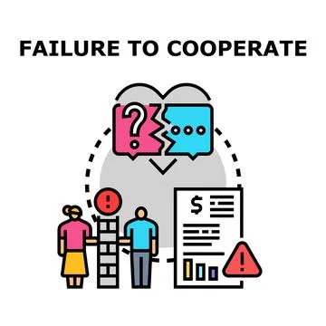 People facing cooperation failure with communication breakdown Illustrazione stock