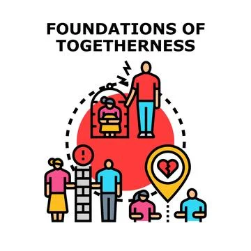People facing relationship problems building together foundations Illustration