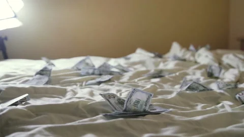 People fall on the bed Video stock 87591836