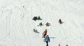 People Families Kids Sledding Children Play Sledging Mountain Cold Snow Winter HD Footage