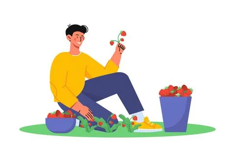 People with farm work vector concept Illustrazione stock