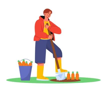 People with farm work vector concept Stock Illustration