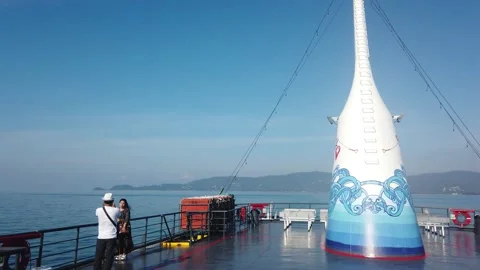People on a ferry 스톡 동영상 195155128